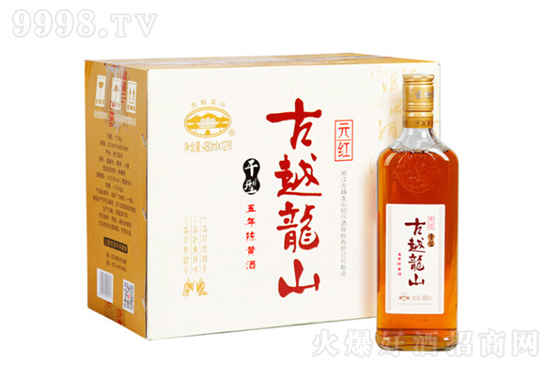 　　绍兴黄酒古越龙山五年陈元红酒低糖低度干型花雕老酒10°480ml×6瓶整箱，多少钱？